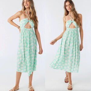 O'Neill Talina Midi Dress Halter Floral Cutout